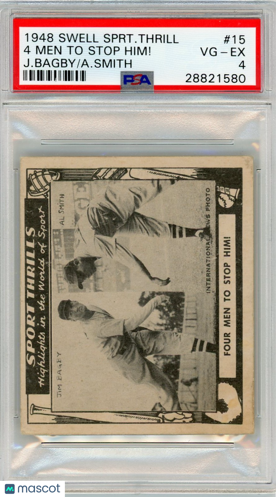 1948 Swell Sports Thrills 4 Men To Stop Him! #15 J. Bagby A. Smith PSA 4