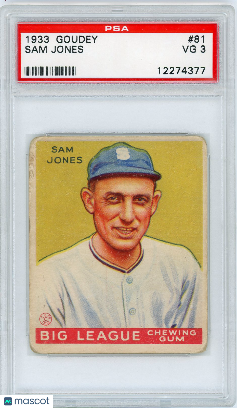 1933 Goudey Sam Jones #81 PSA 3
