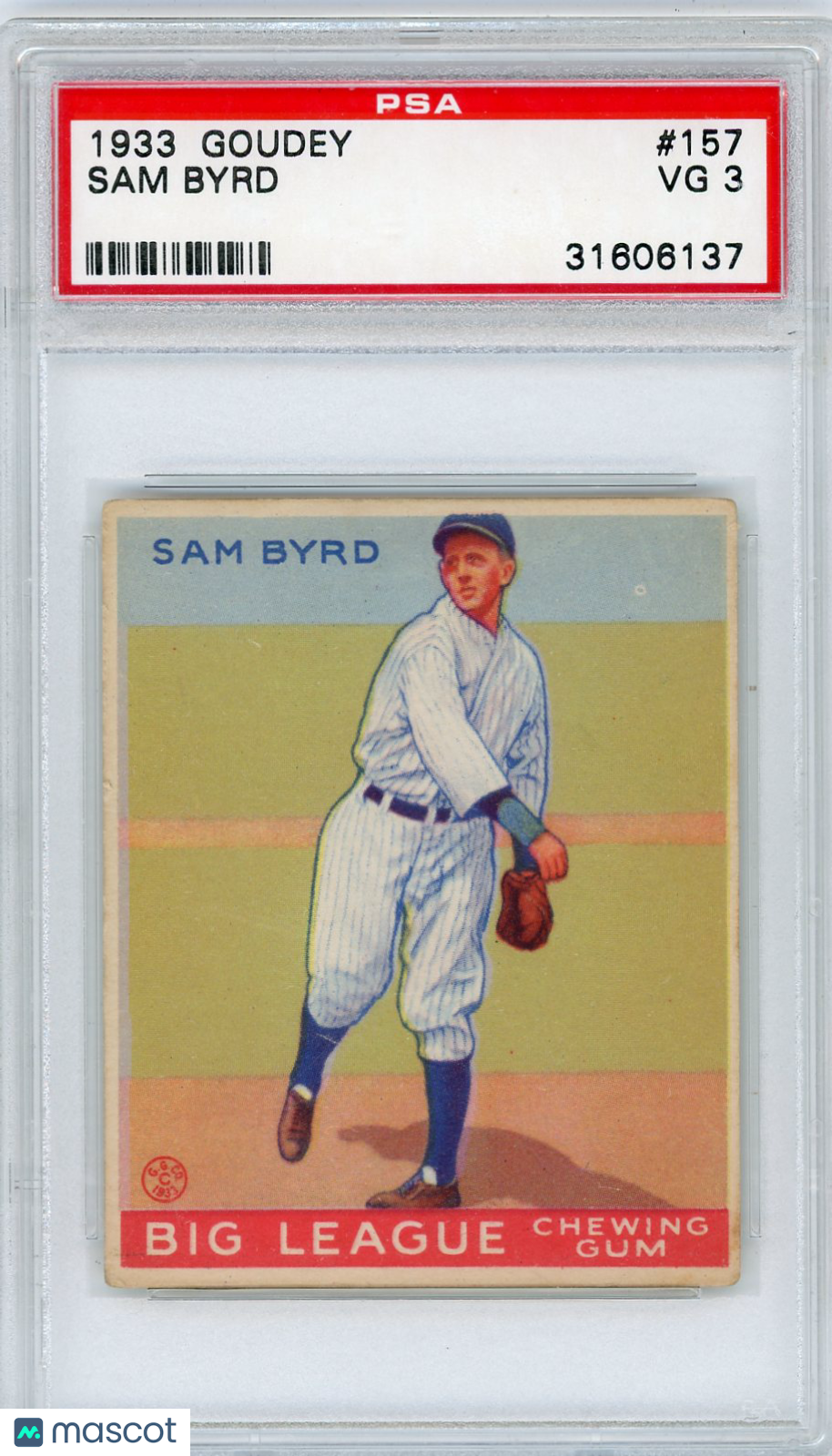 1933 Goudey Sam Byrd #157 PSA 3