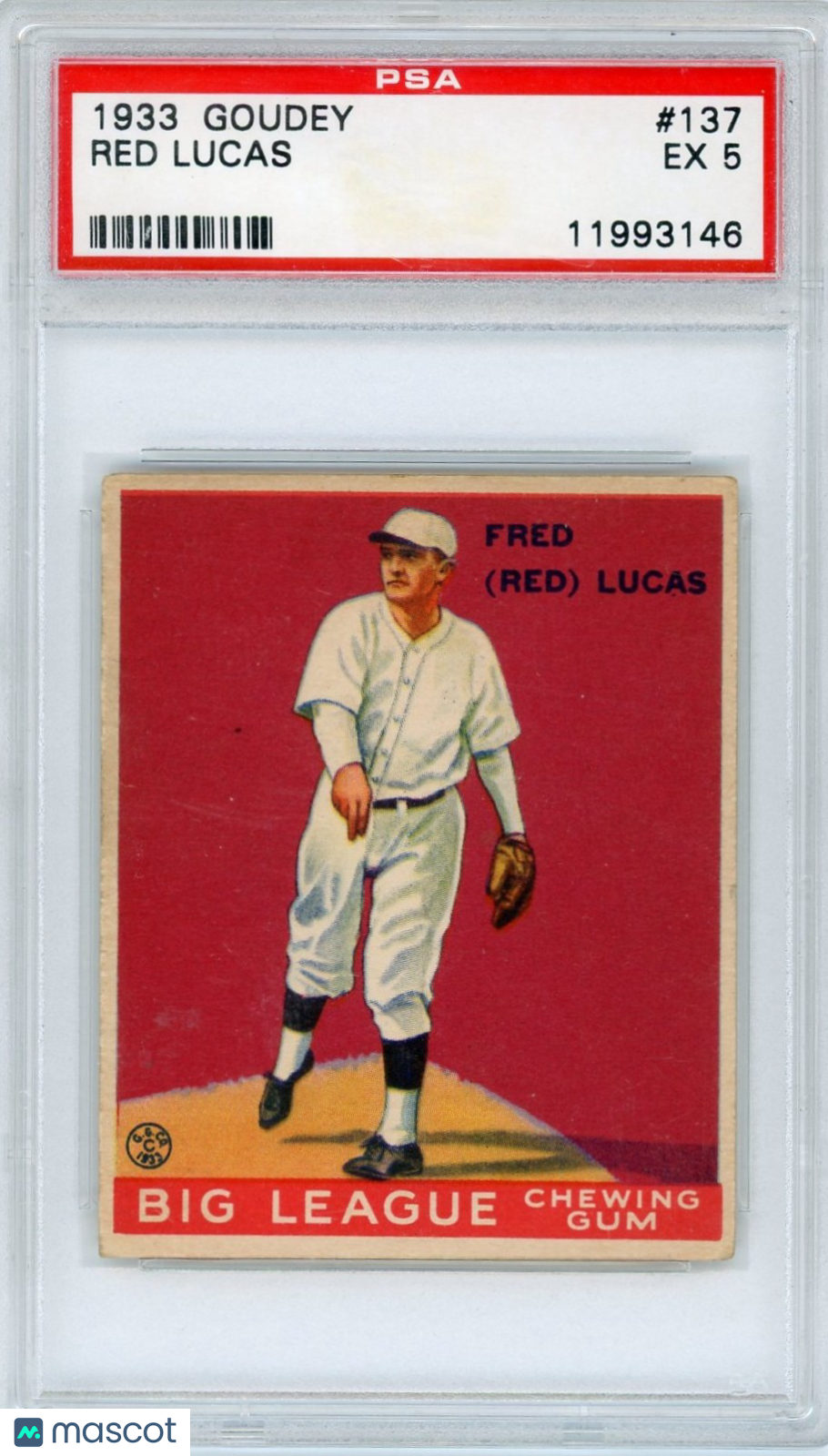 1933 Goudey Red Lucas #137 PSA 5