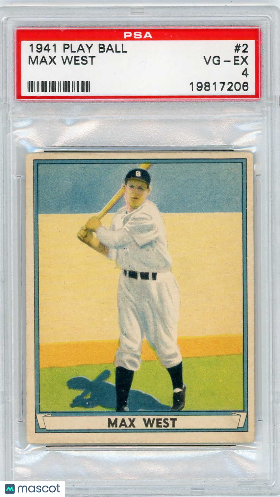 1941 Play Ball Max West #2 PSA 4