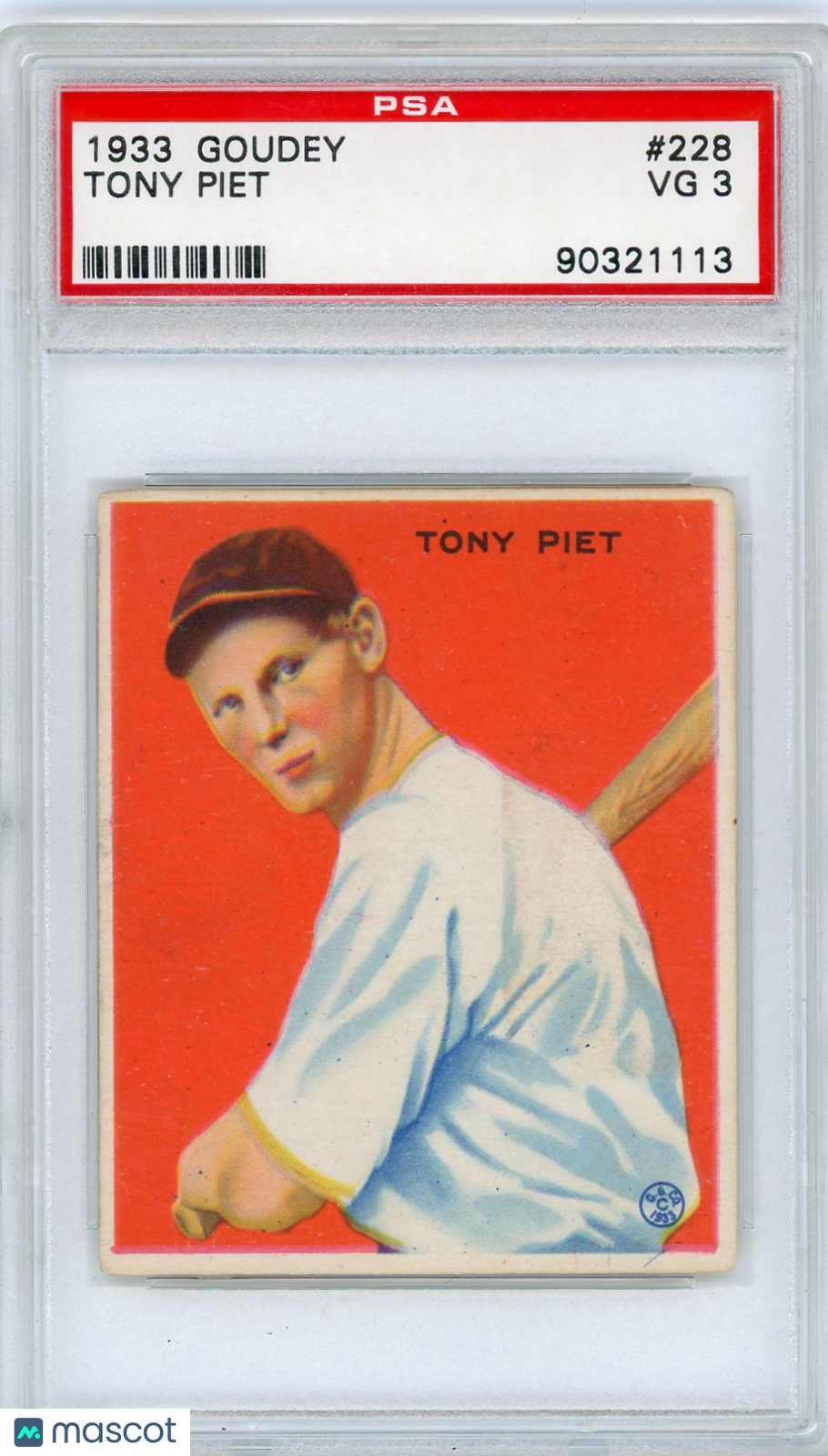 1933 Goudey Tony Piet #228 PSA 3