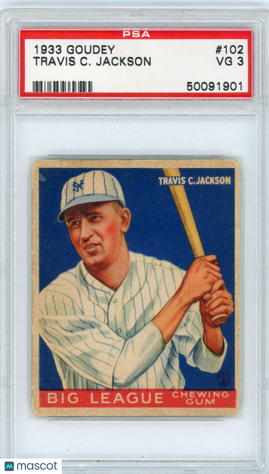 1933 Goudey Travis C. Jackson #102 PSA 3