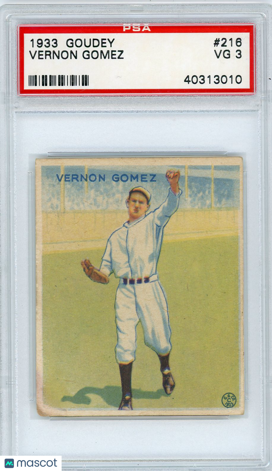 1933 Goudey Vernon Gomez #216 PSA 3