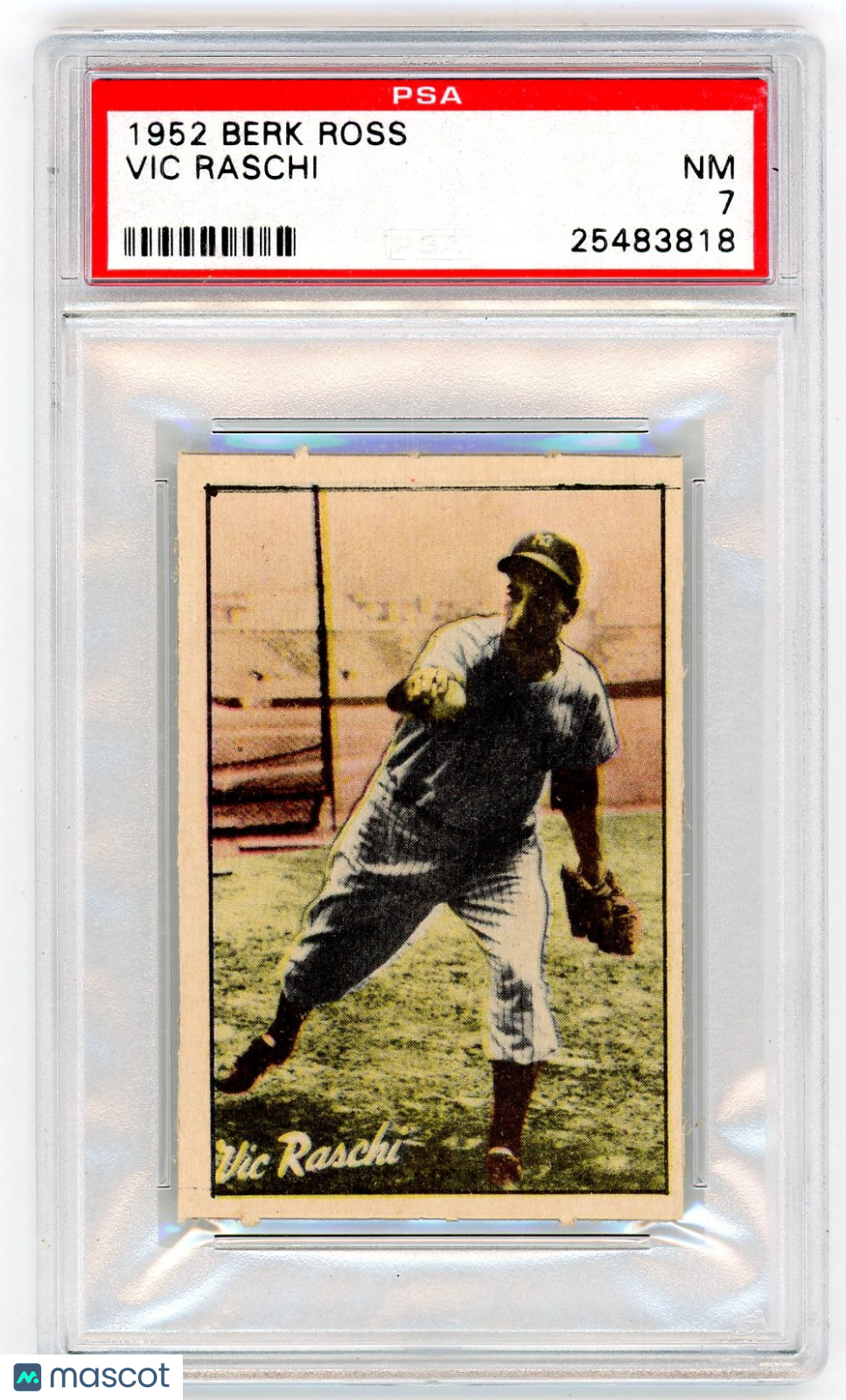 1952 Berk Ross Vic Raschi PSA 7