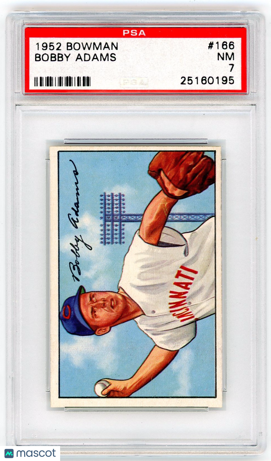 1952 Bowman Bobby Adams #166 PSA 7