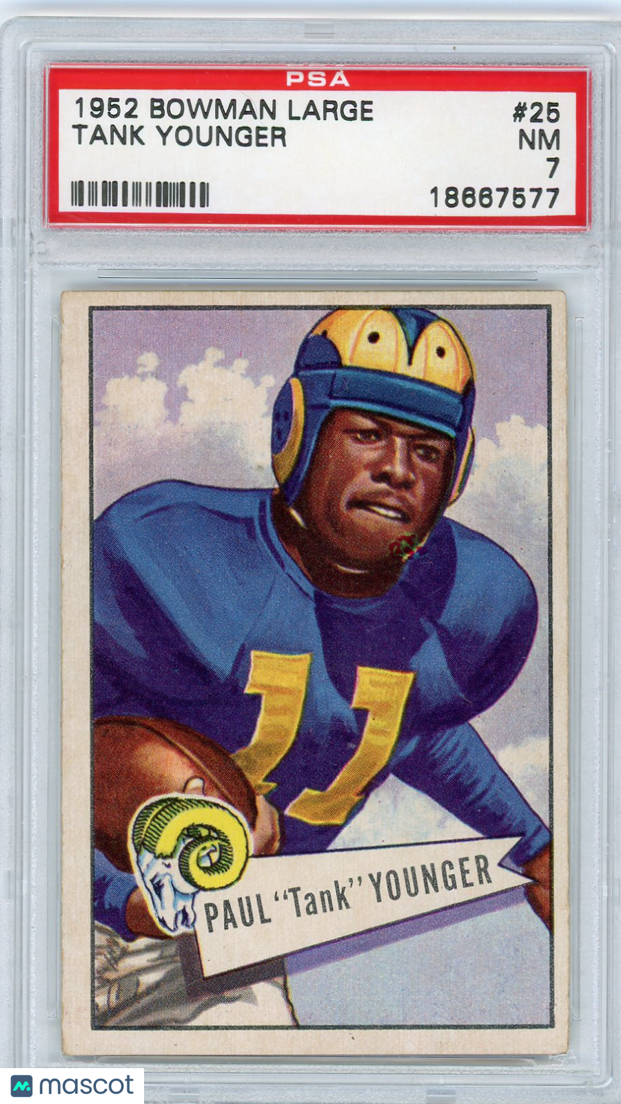 1952 Bowman Large Tank Younger #25 PSA 7