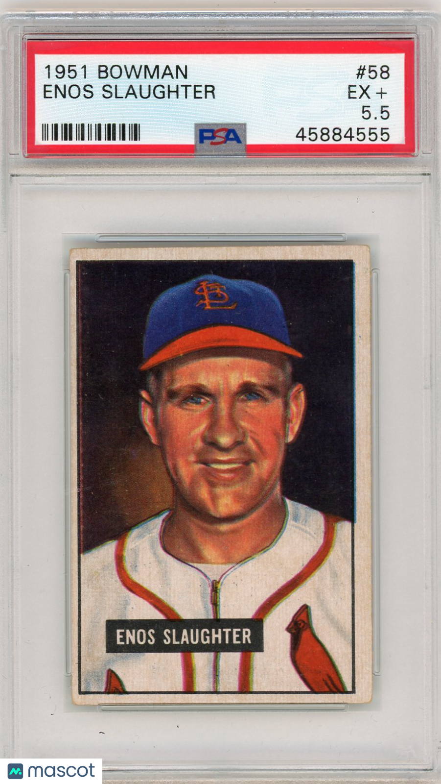 1951 Bowman Enos Slaughter #58 PSA 5.5