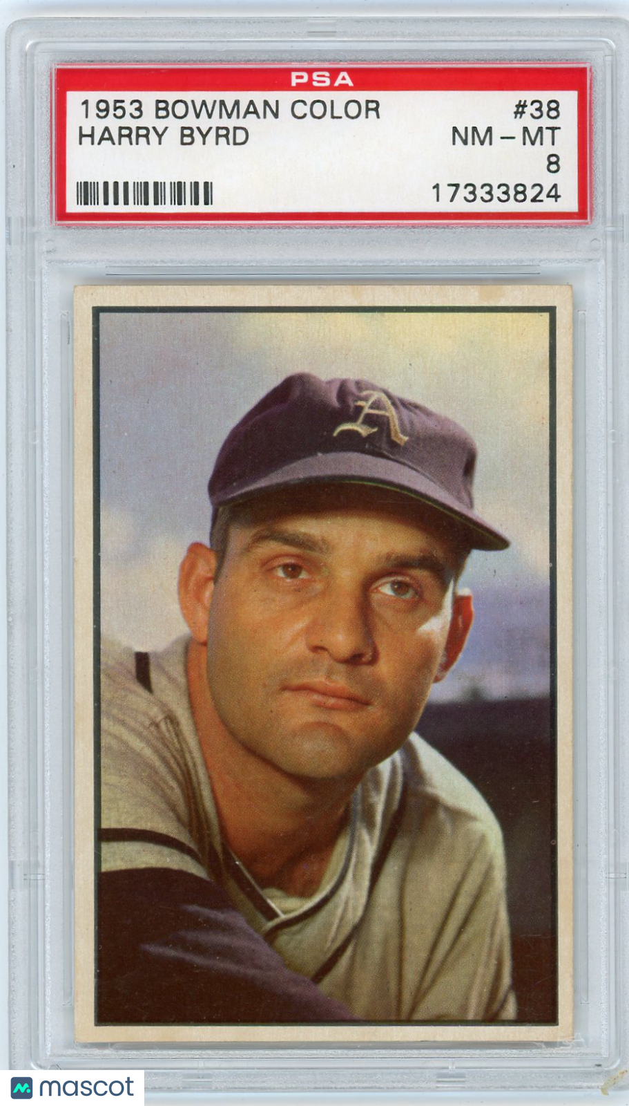 1953 Bowman Color Harry Byrd #38 PSA 8