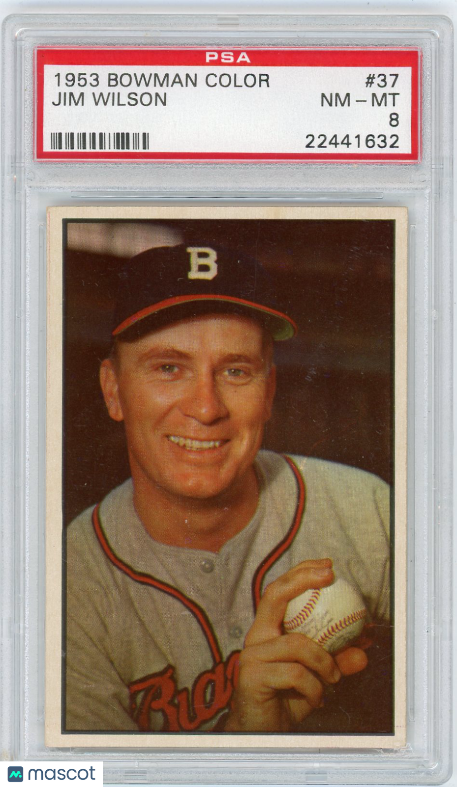 1953 Bowman Color Jim Wilson #37 PSA 8