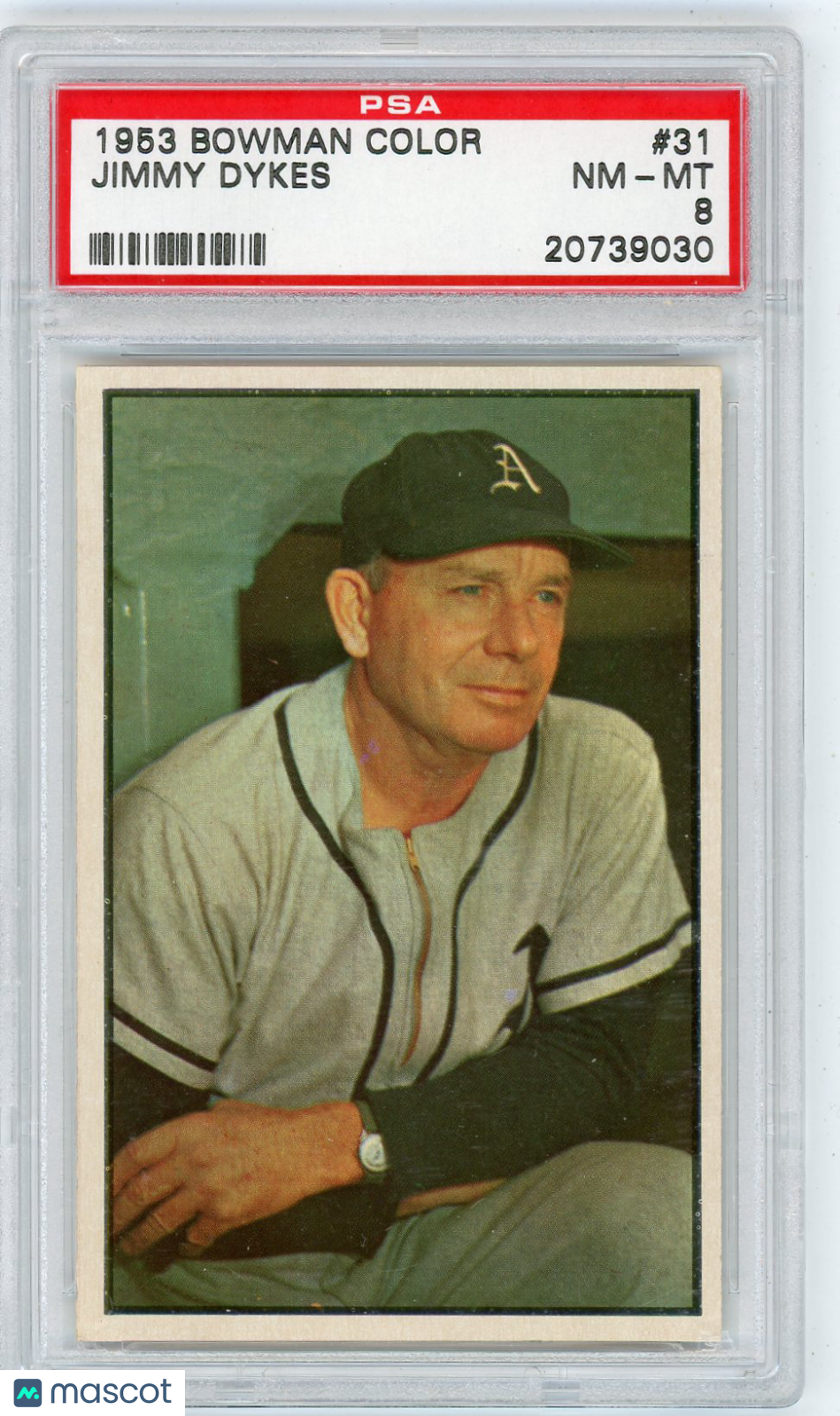 1953 Bowman Color Jimmy Dykes #31 PSA 8