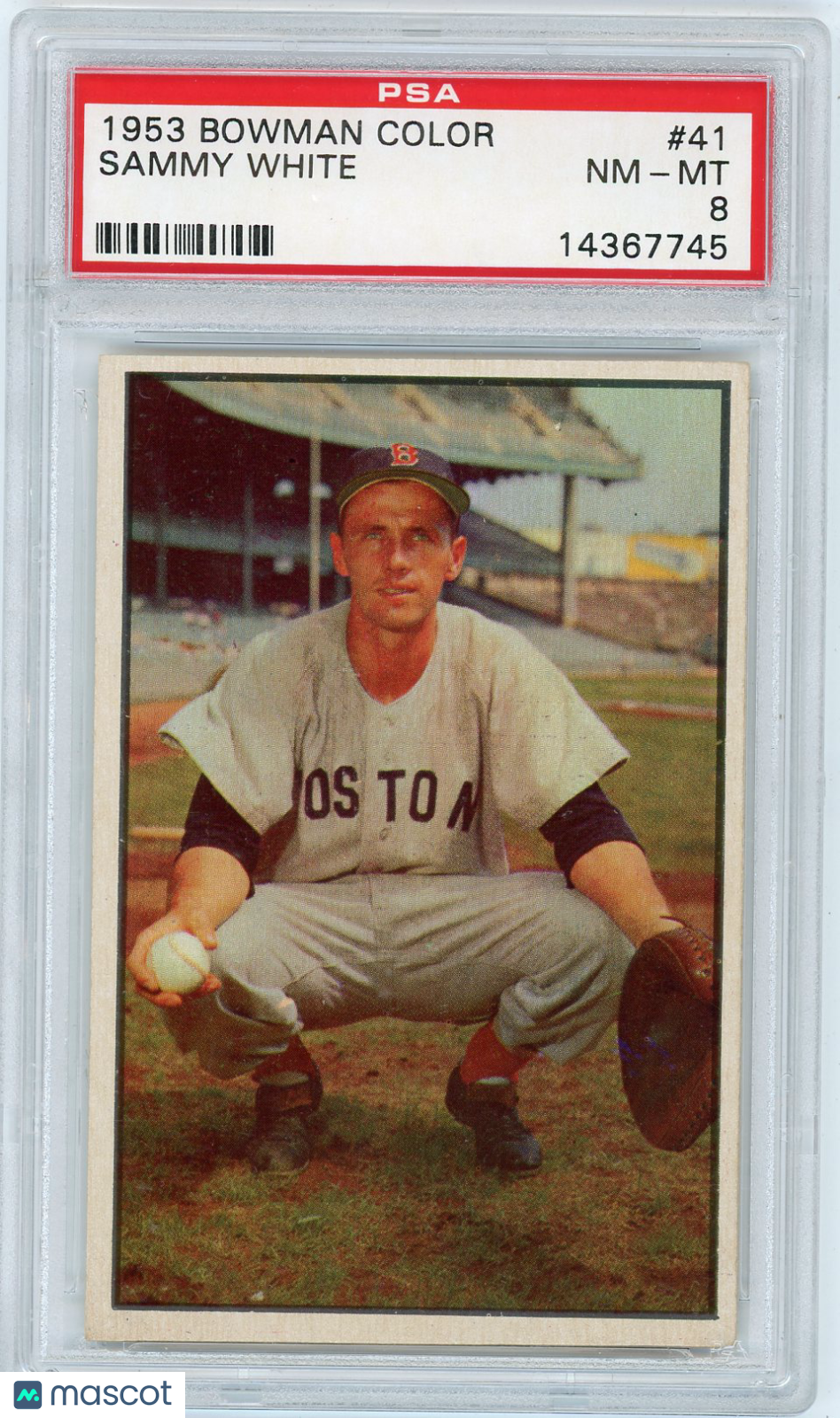 1953 Bowman Color Sammy White #41 PSA 8