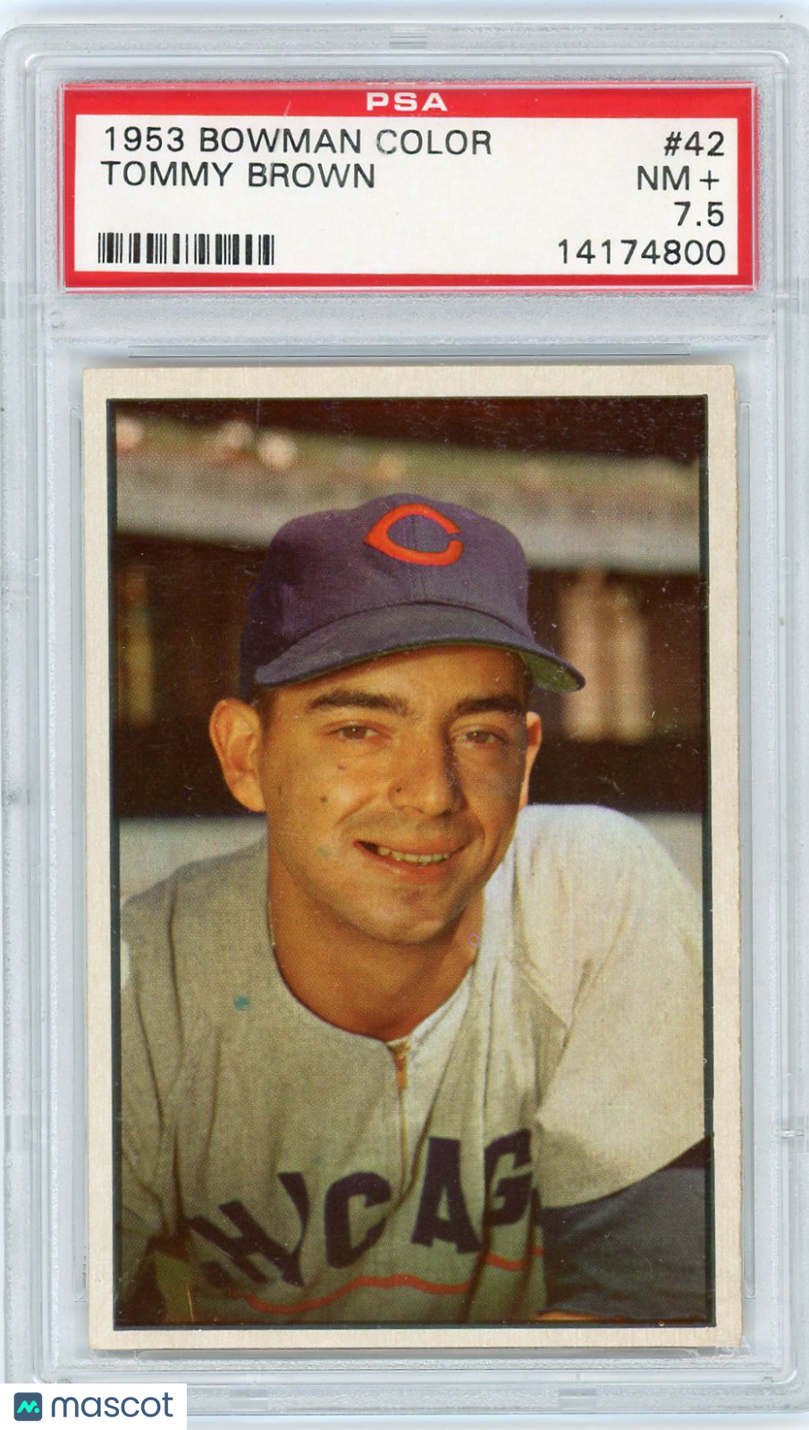 1953 Bowman Color Tommy Brown #42 PSA 7.5