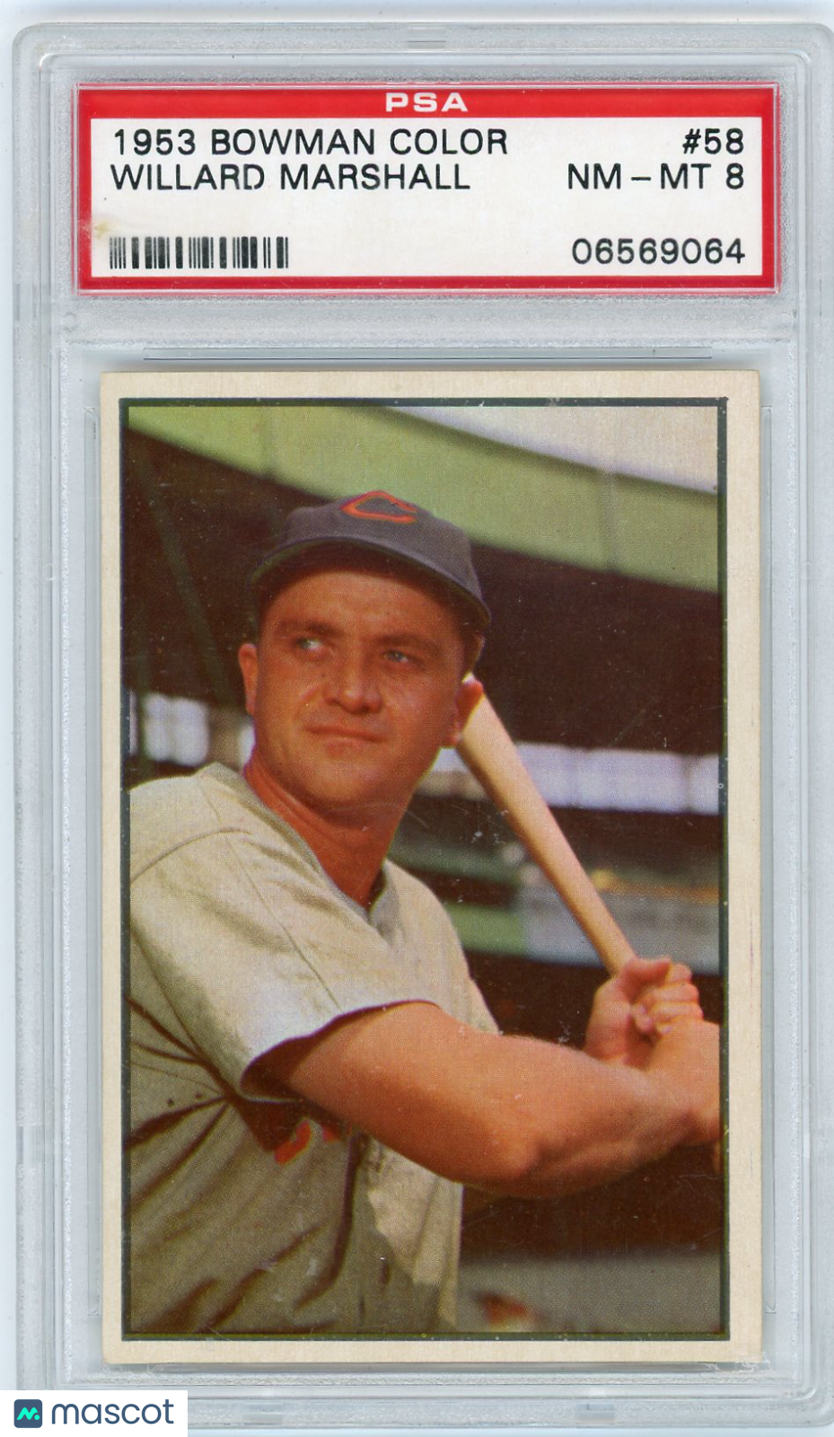 1953 Bowman Color Willard Marshall #58 PSA 8