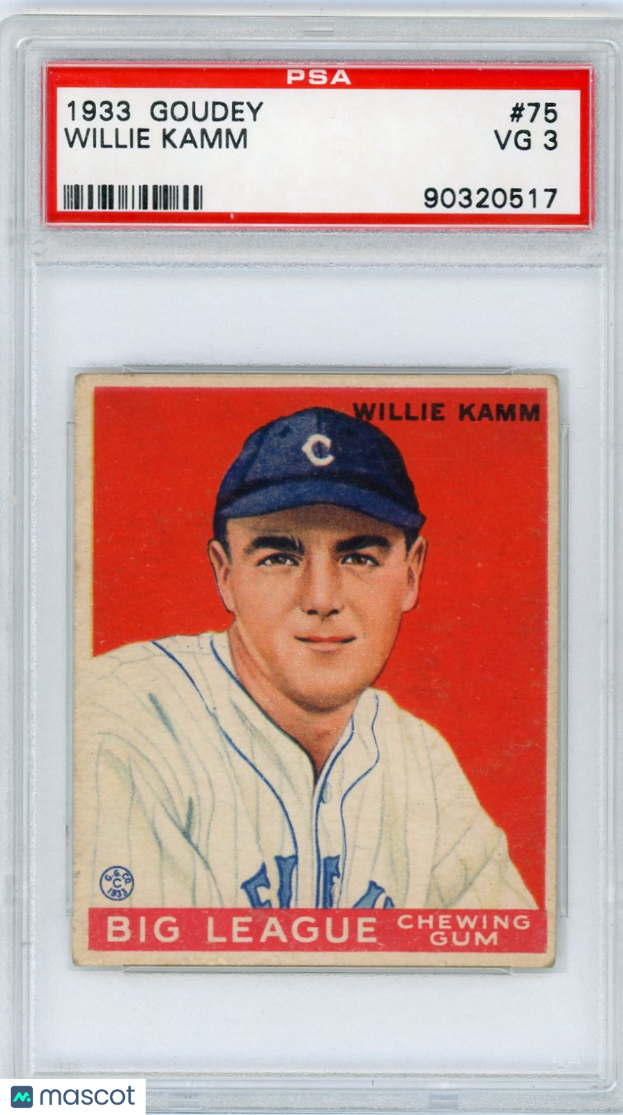 1933 Goudey Willie Kamm #75 PSA 3