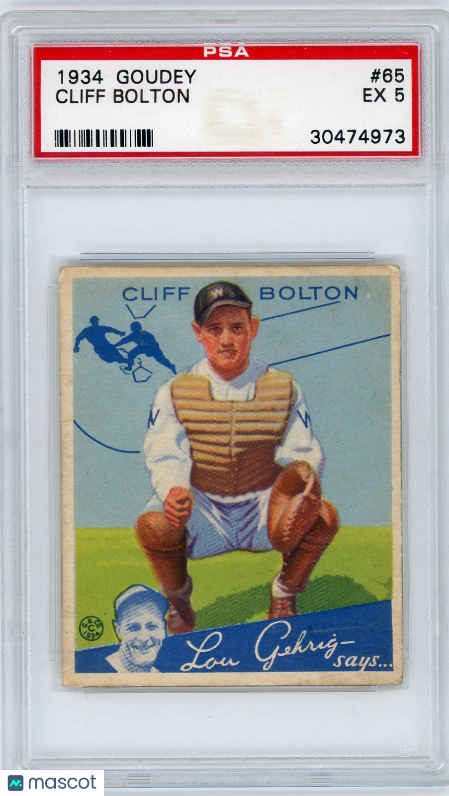 1934 Goudey Cliff Bolton #65 PSA 5