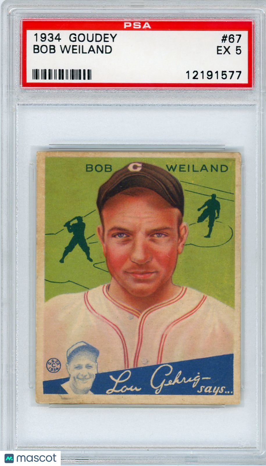 1934 Goudey Bob Weiland #67 PSA 5