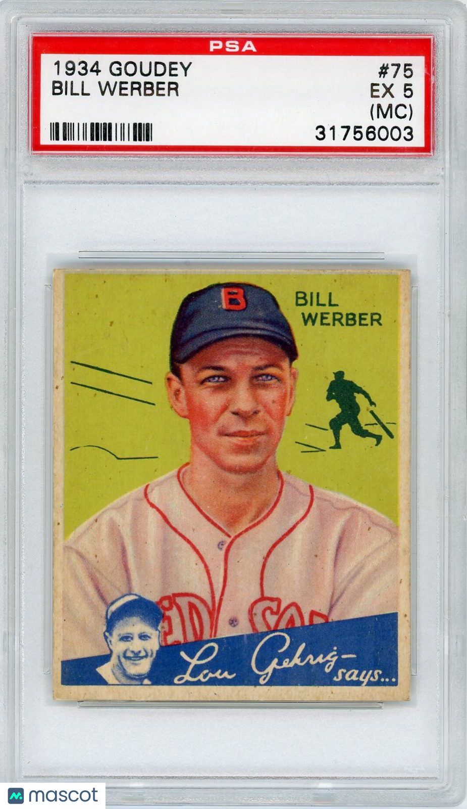 1934 Goudey Bill Werber #75 PSA 5 MC