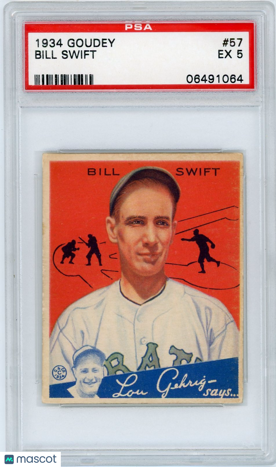 1934 Goudey Bill Swift #57 PSA 5