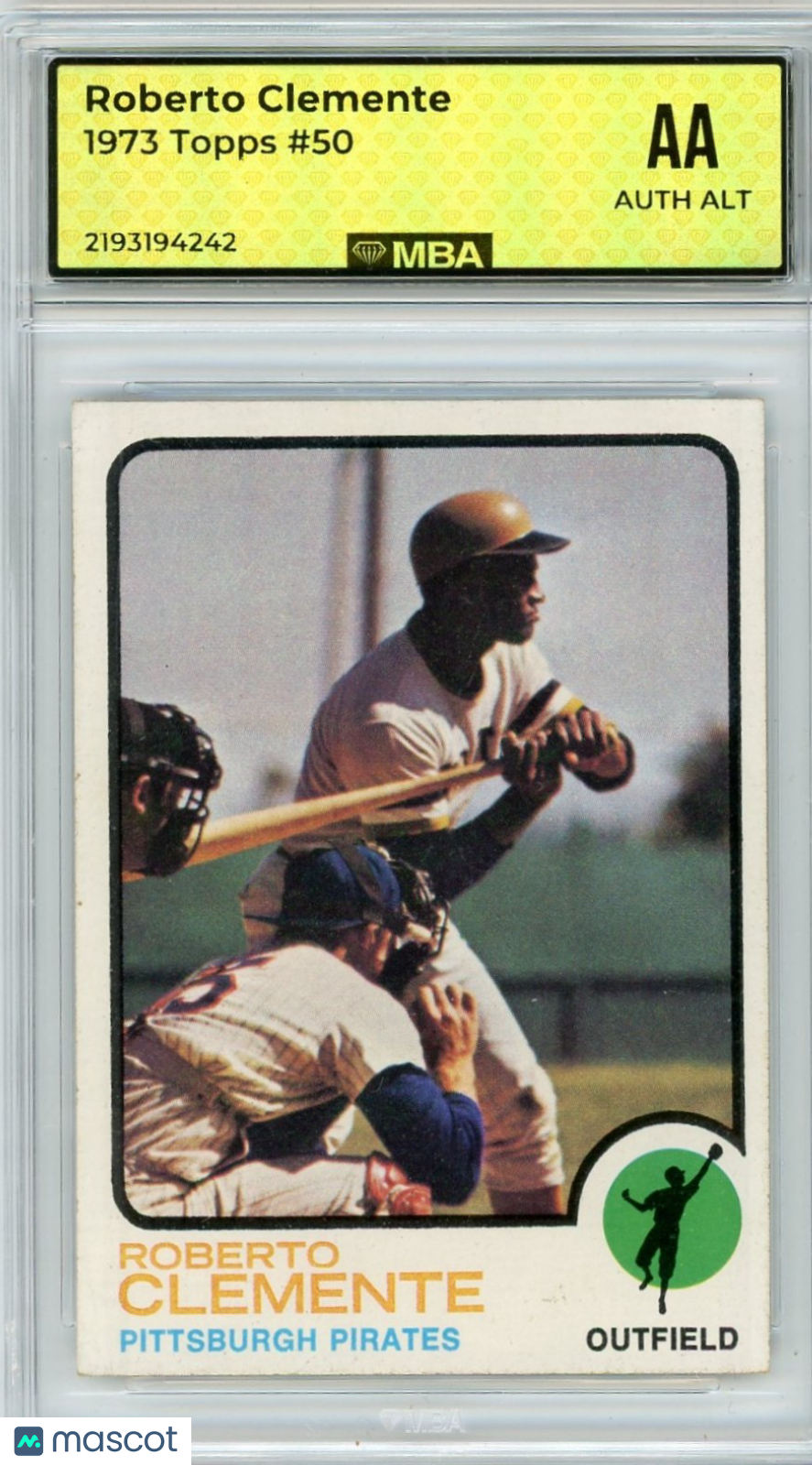 1973 Topps Roberto Clemente #50 MBA Authentic Altered