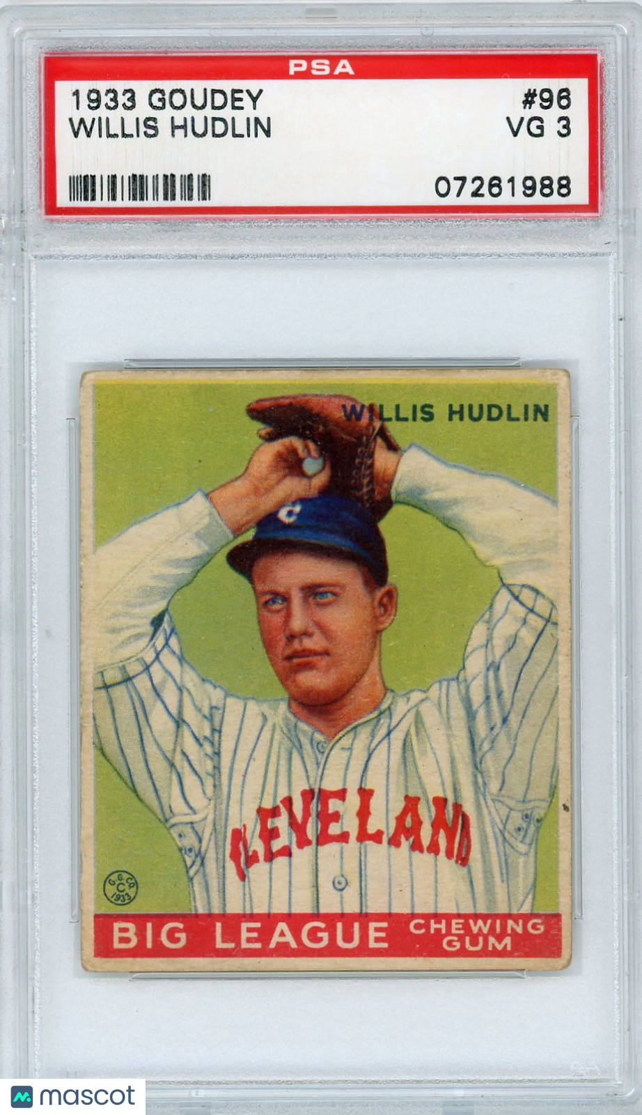 1933 Goudey Willis Hudlin #96 PSA 3