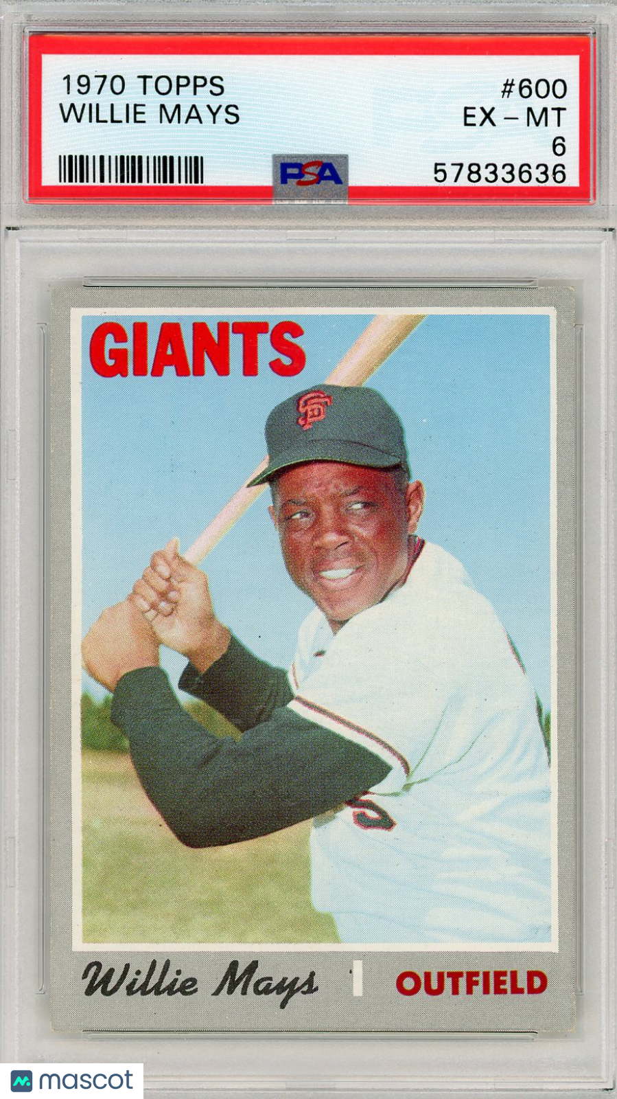 1970 Topps Willie Mays #600 PSA 6
