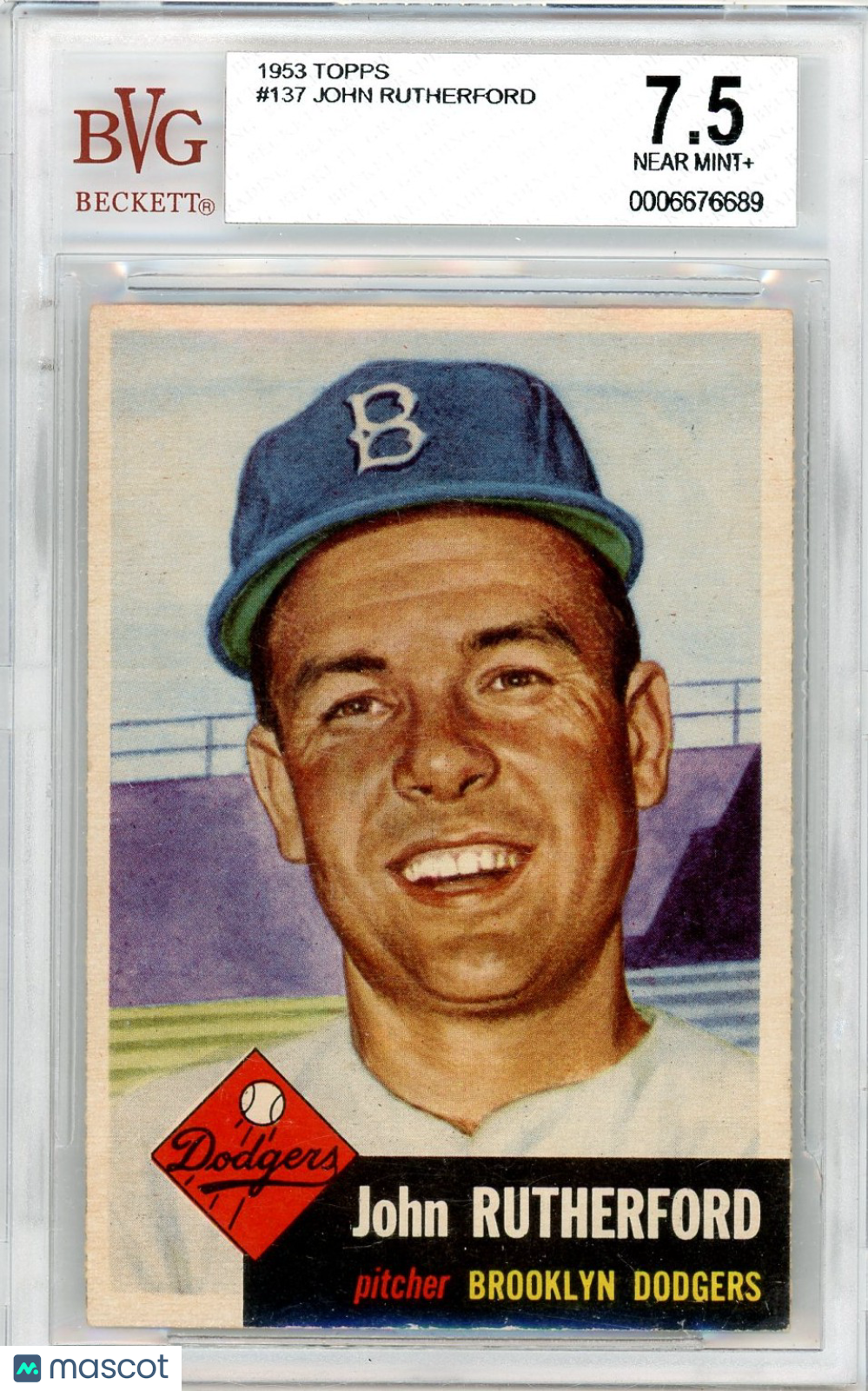 1953 Topps John Rutherford #137 BVG 7.5