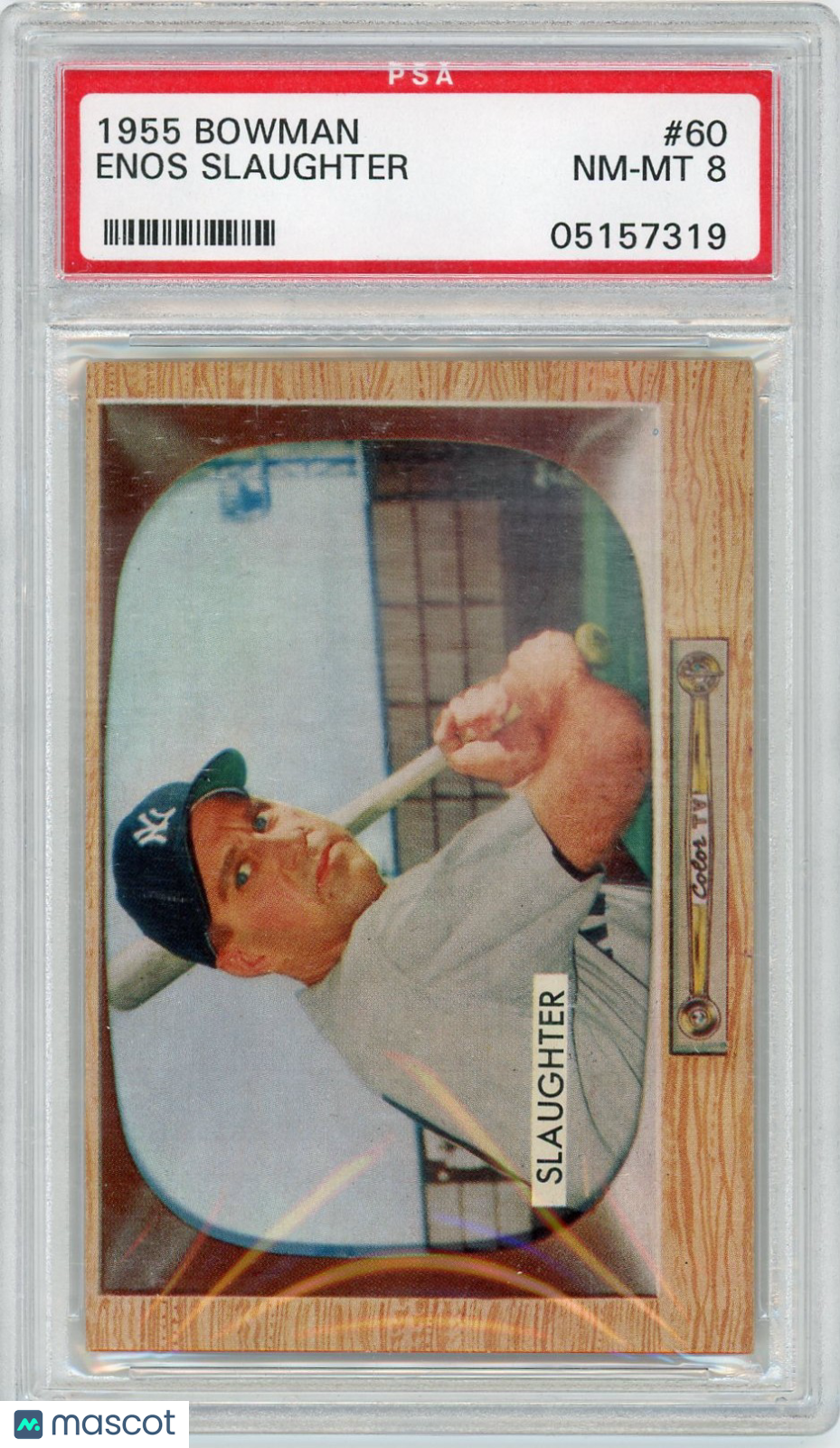 1955 Bowman Enos Slaughter #60 PSA 8
