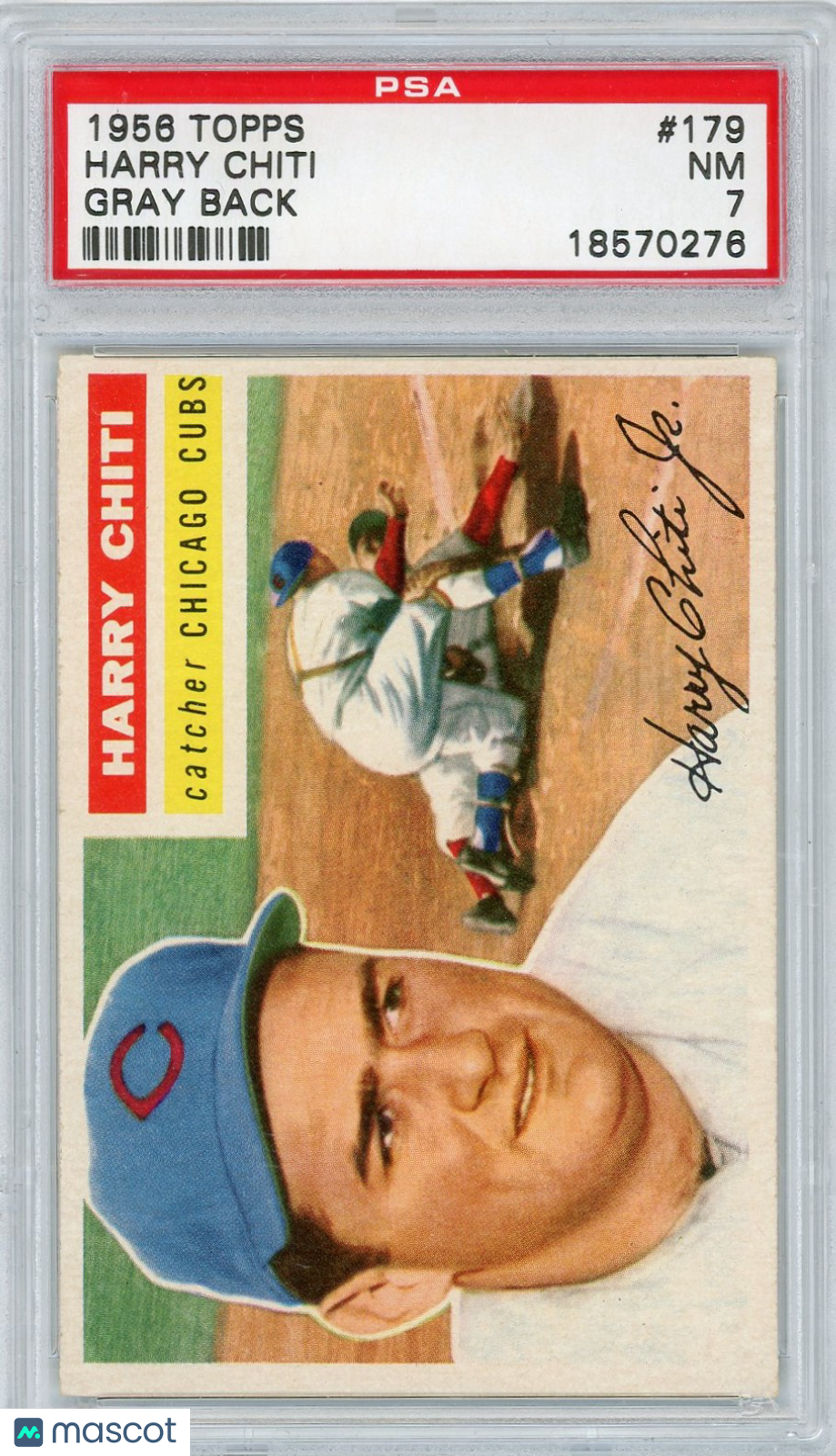1956 Topps Harry Chiti #179 Gray Back PSA 7