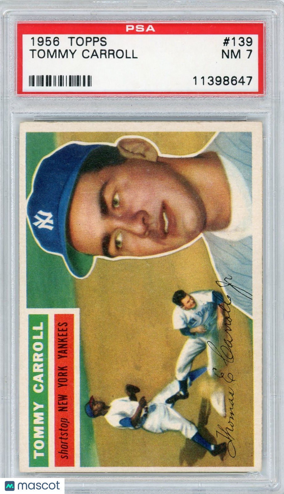 1956 Topps Tommy Carroll #139 Gray Back PSA 7