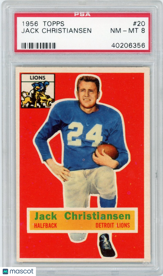 1956 Topps Jack Christiansen #20 PSA 8