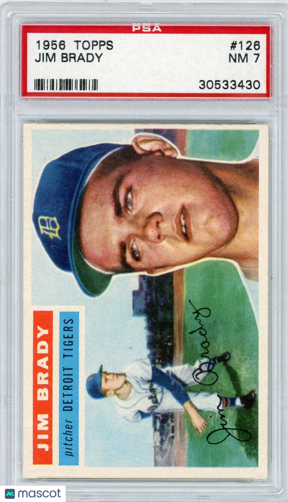 1956 Topps Jim Brady #126 Gray Back PSA 7