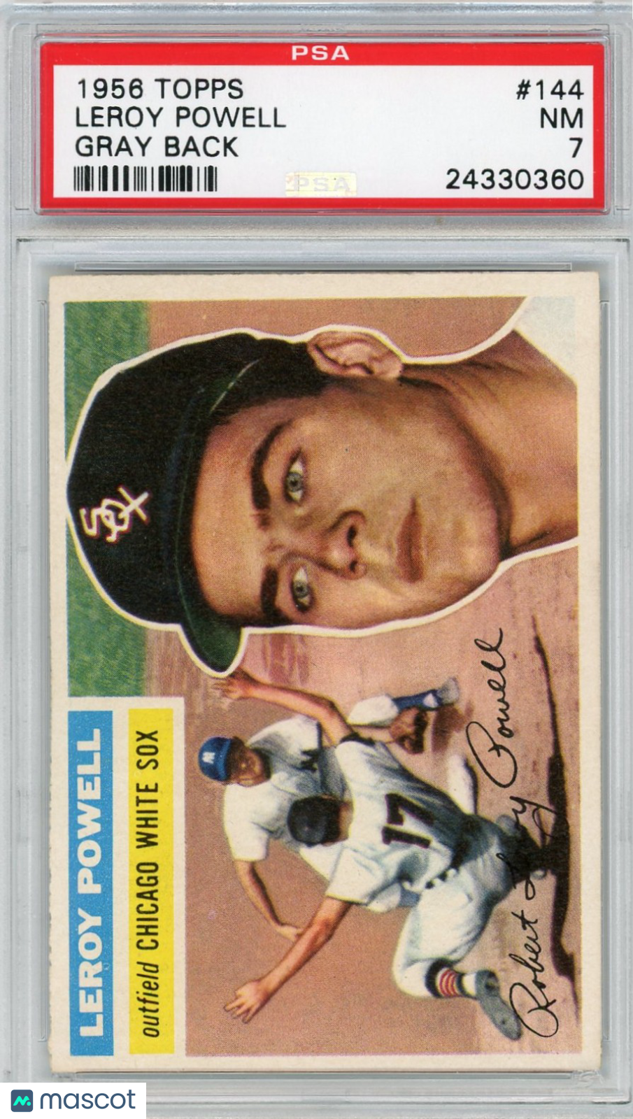1956 Topps Leroy Powell #144 Gray Back PSA 7
