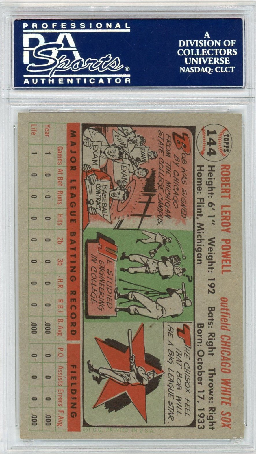 1956 Topps Leroy Powell #144 Gray Back PSA 7