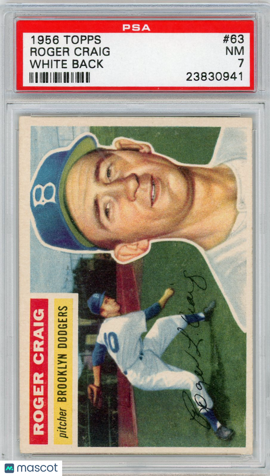 1956 Topps Roger Craig #63 White Back PSA 7