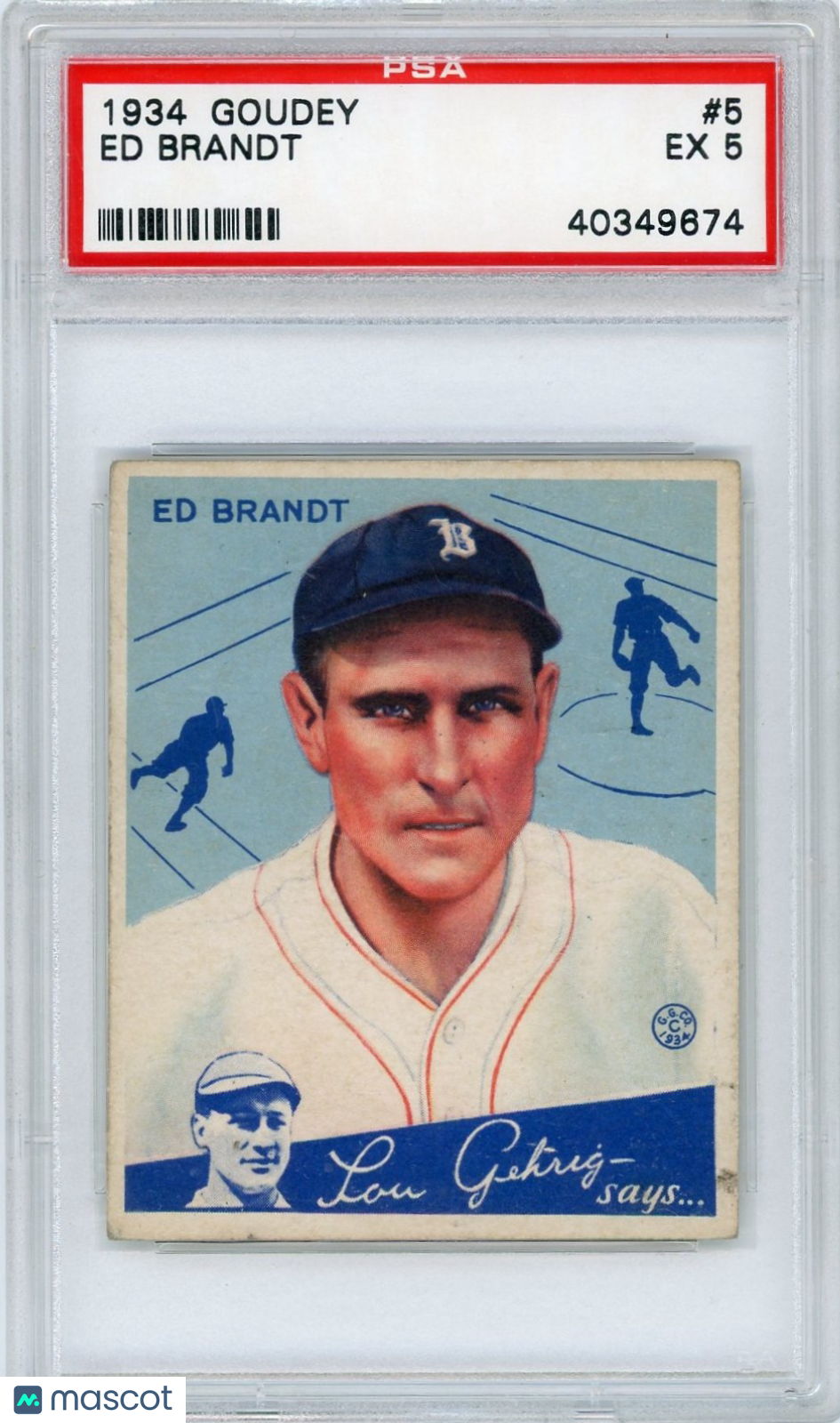 1934 Goudey Ed Brandt #5 PSA 5