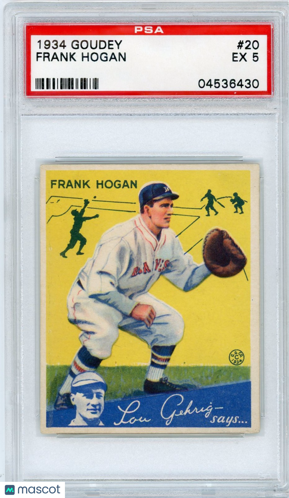 1934 Goudey Frank Hogan #20 PSA 5