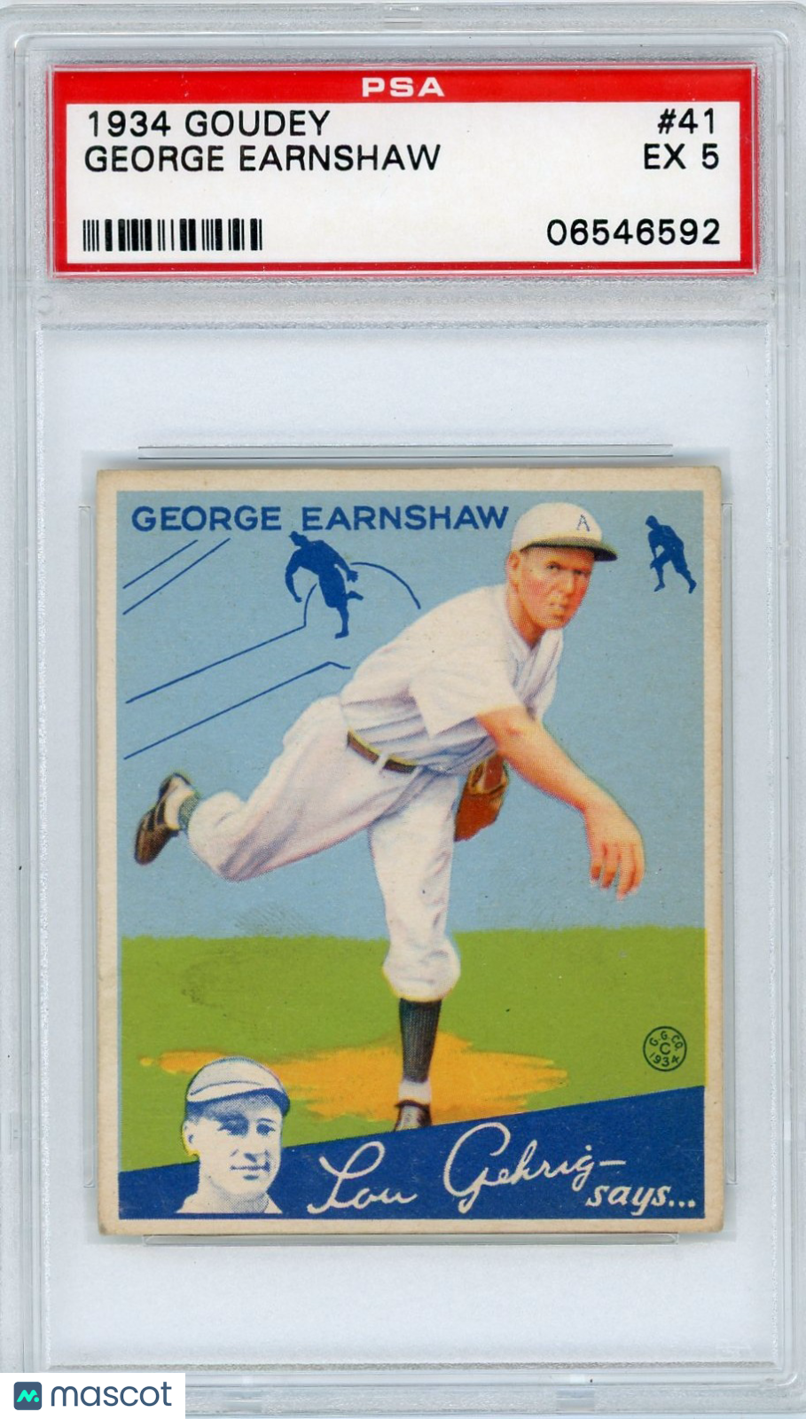 1934 Goudey George Earnshaw #41 PSA 5