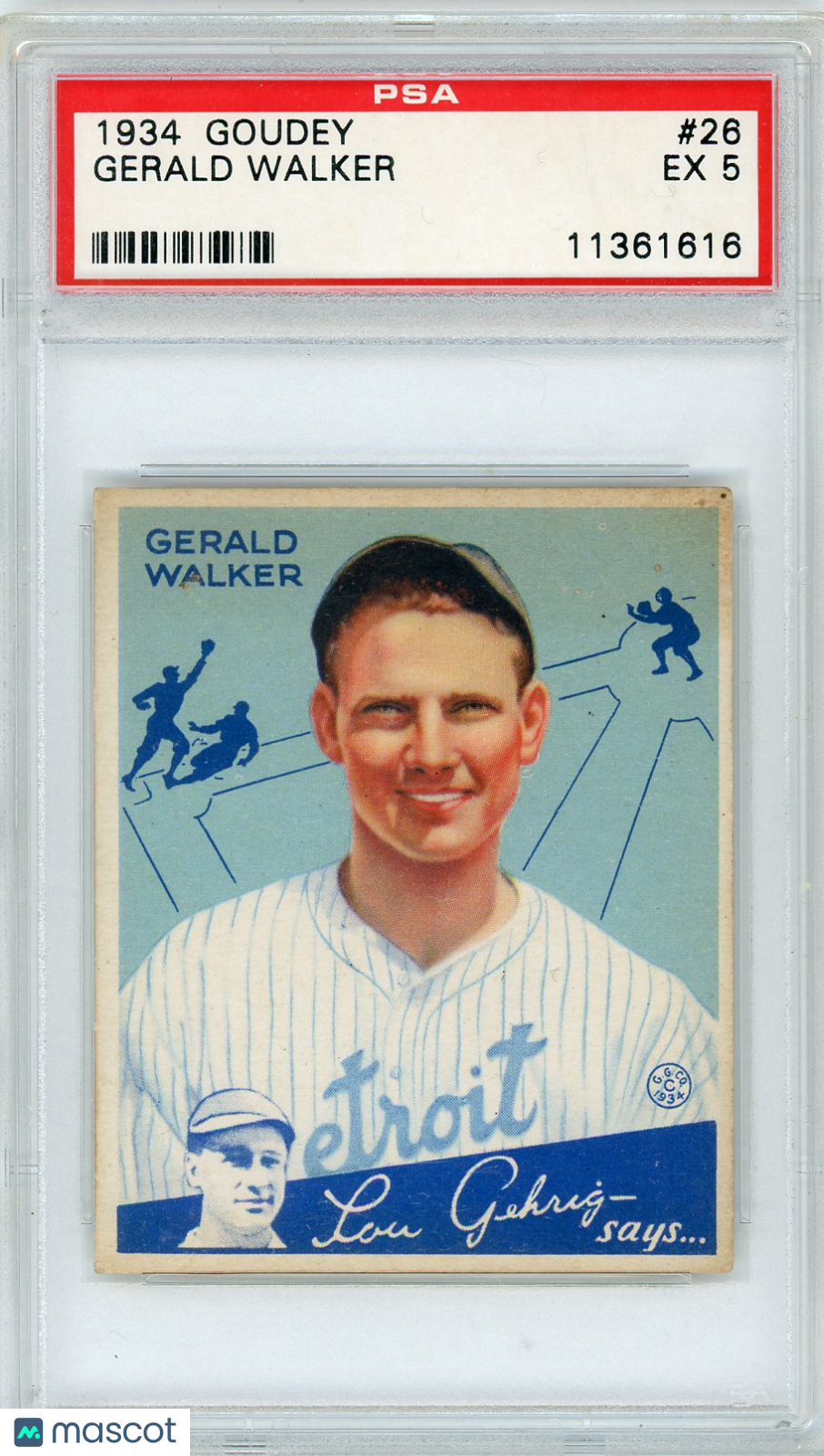 1934 Goudey Gerald Walker #26 PSA 5