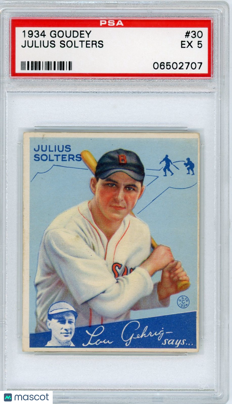 1934 Goudey Julius Solters #30 PSA 5