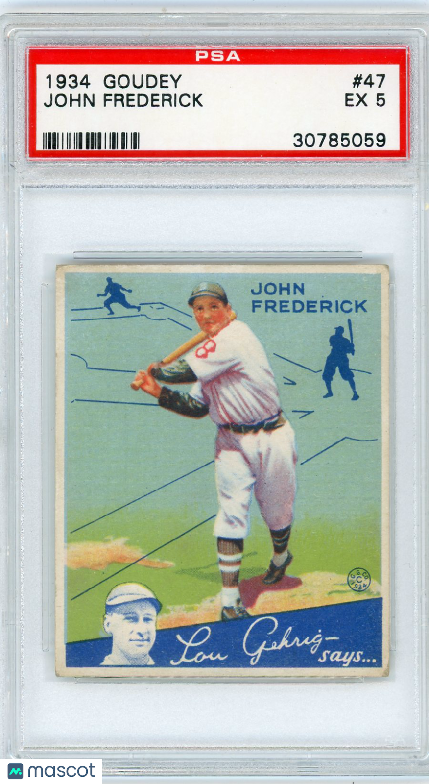 1934 Goudey John Frederick #47 PSA 5