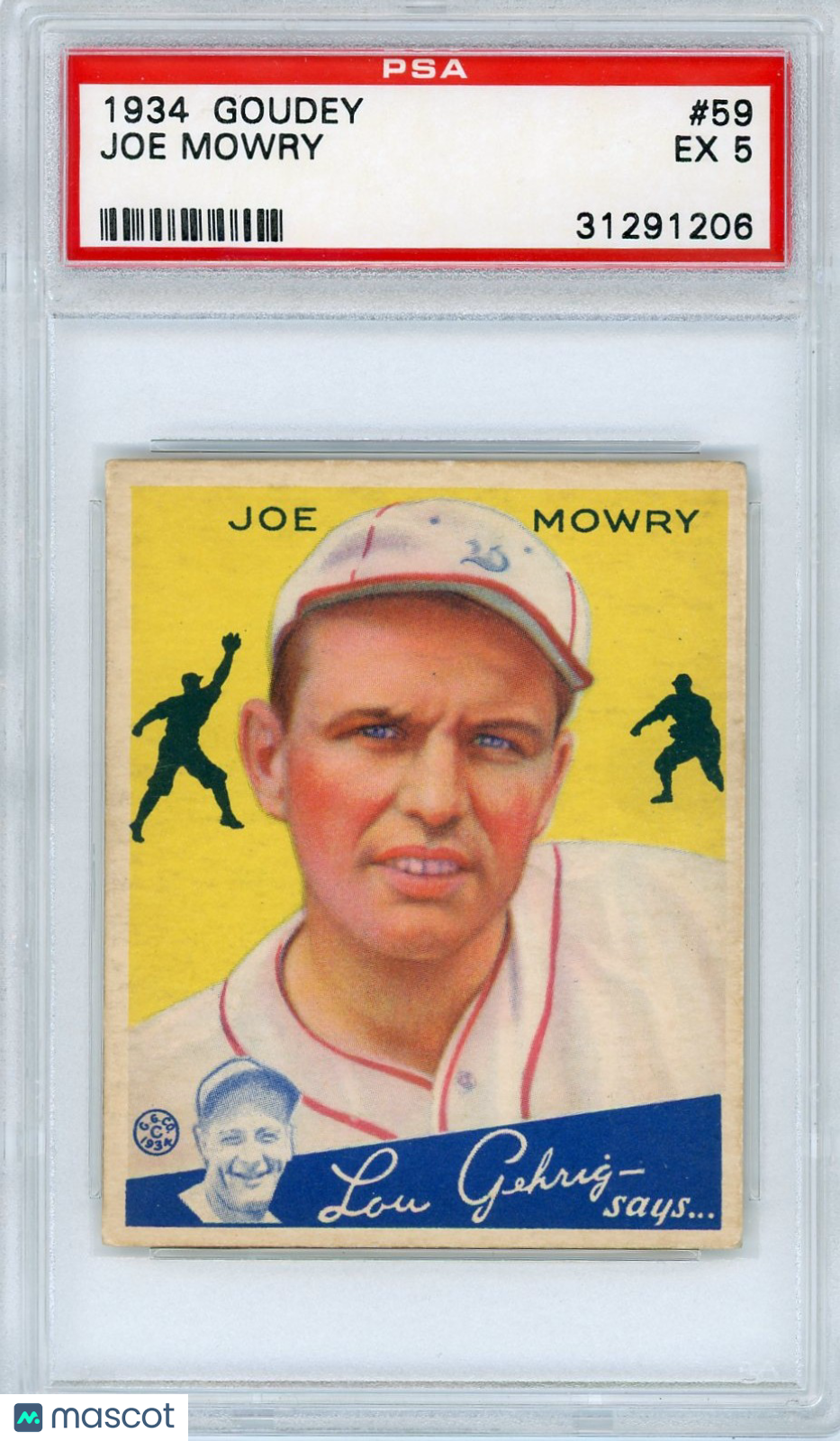 1934 Goudey Joe Mowry #59 PSA 5