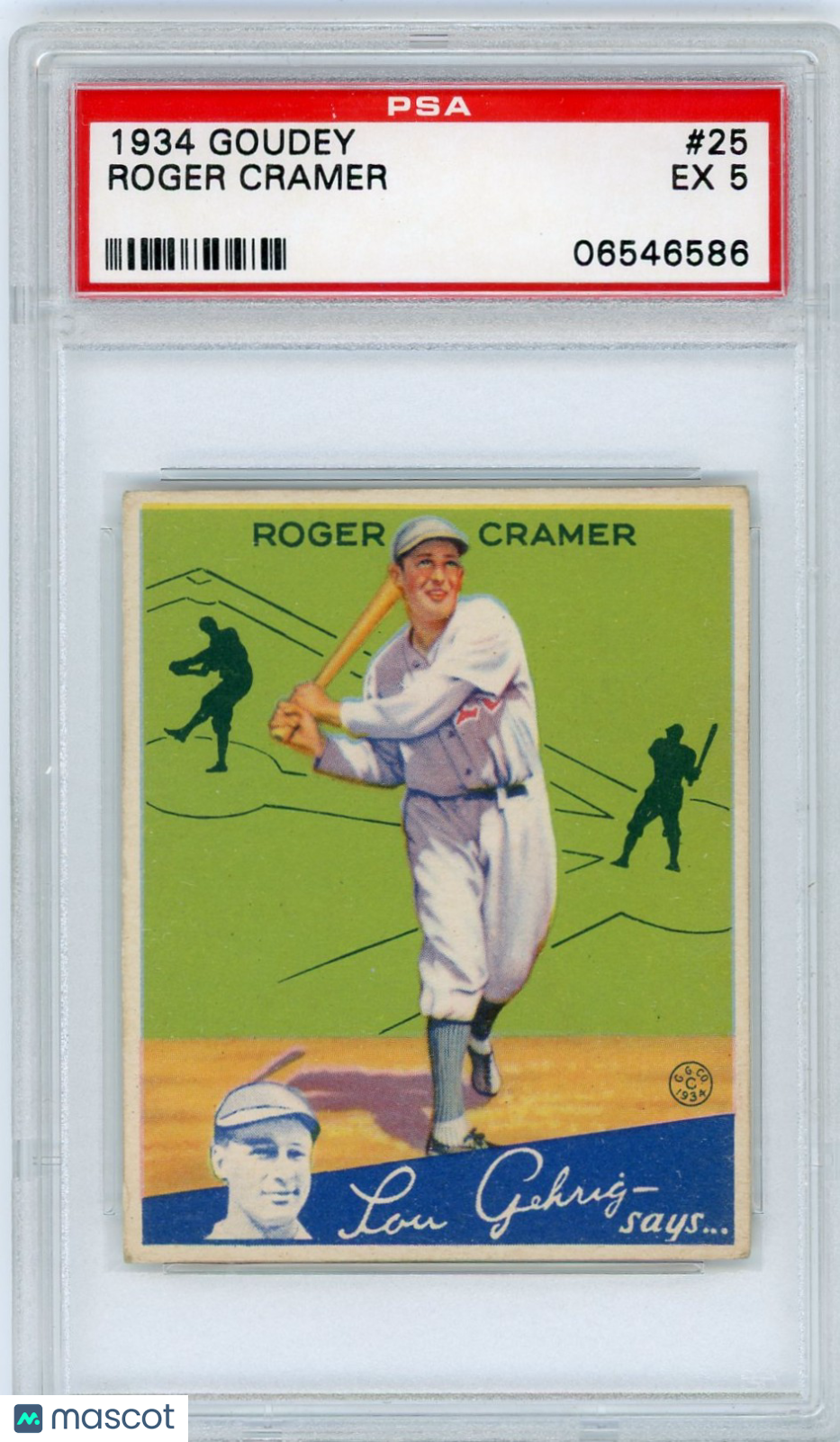 1934 Goudey Roger Cramer #25 PSA 5