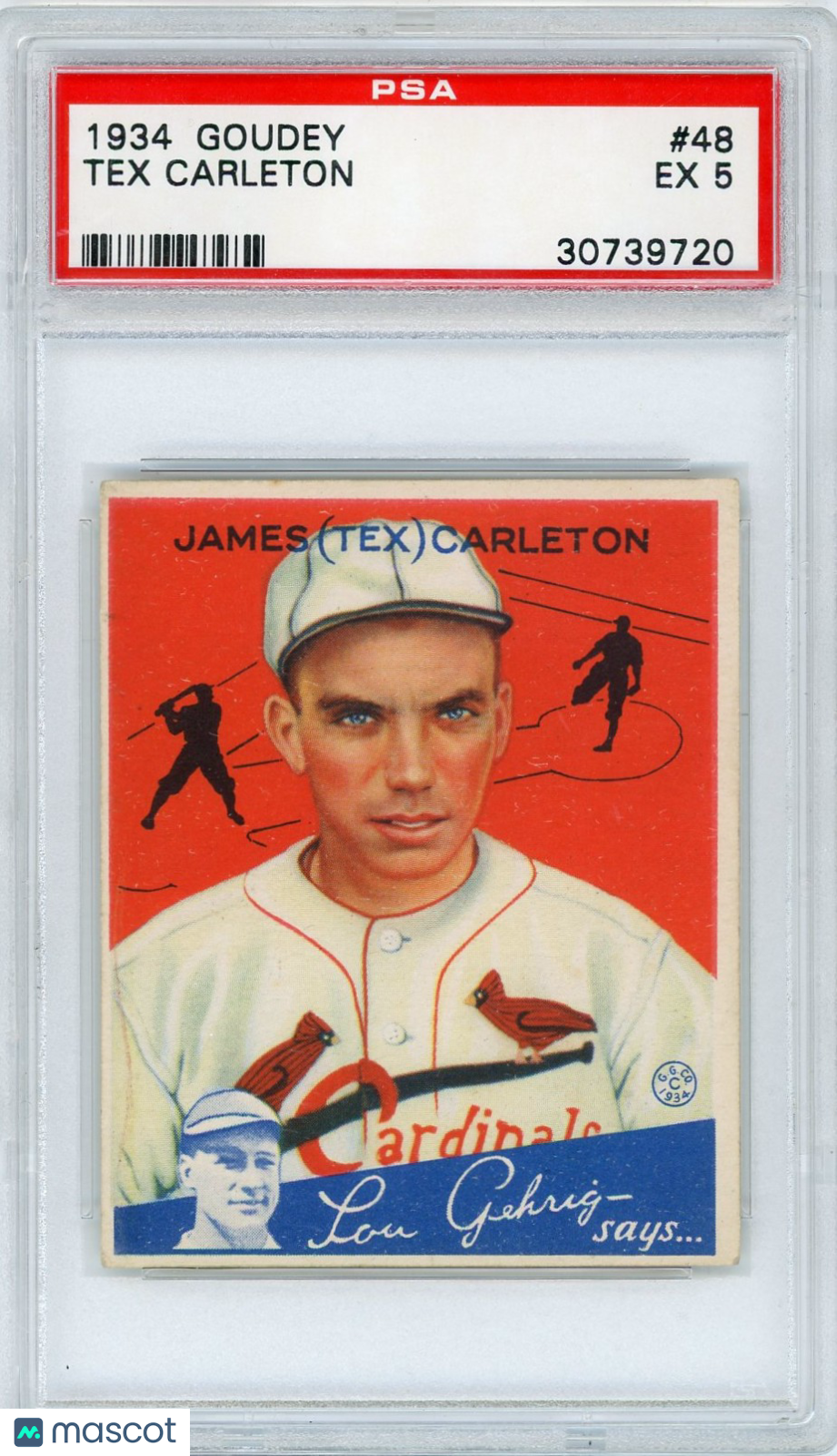 1934 Goudey Tex Carleton #48 PSA 5