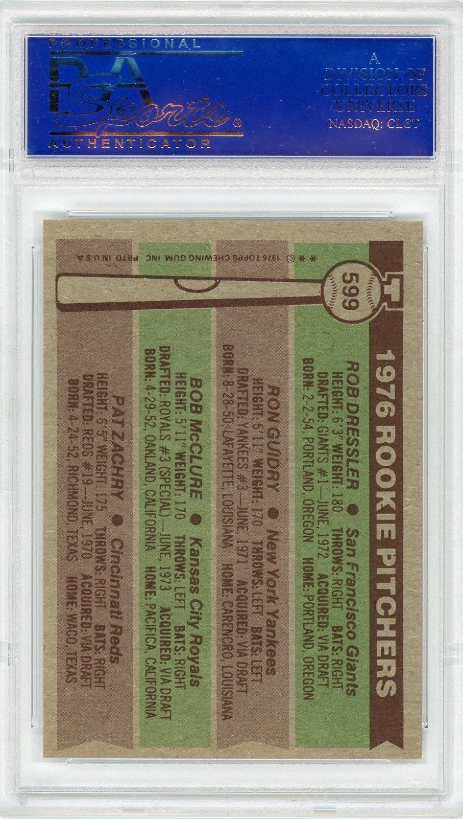 1976 Topps Rookie Pitchers #599 PSA 9