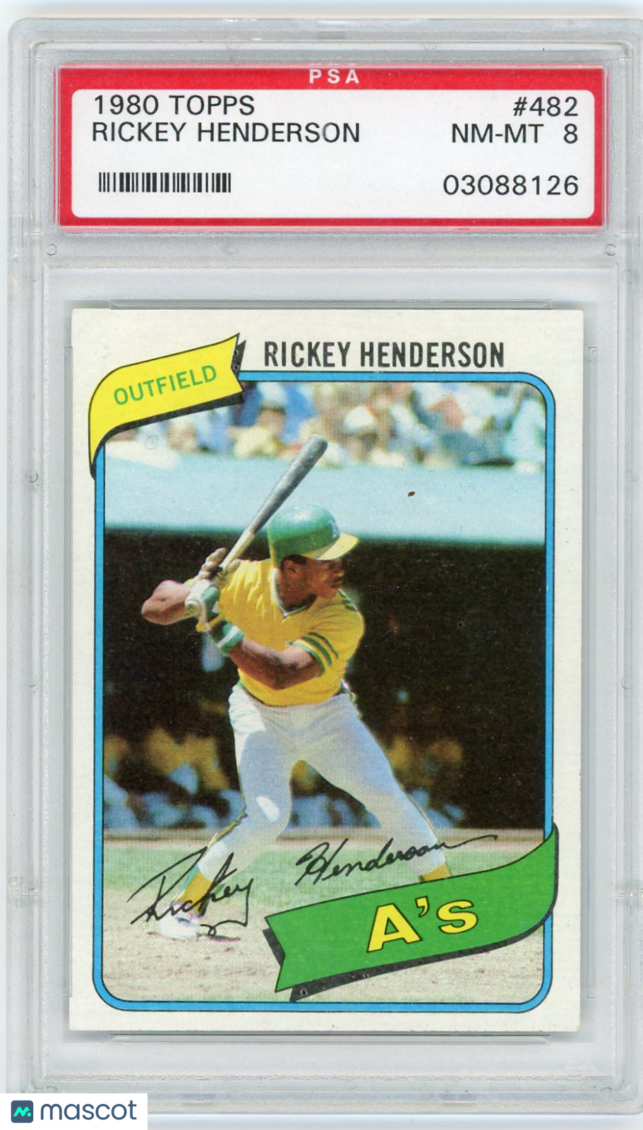 1980 Topps Rickey Henderson #482 PSA 8