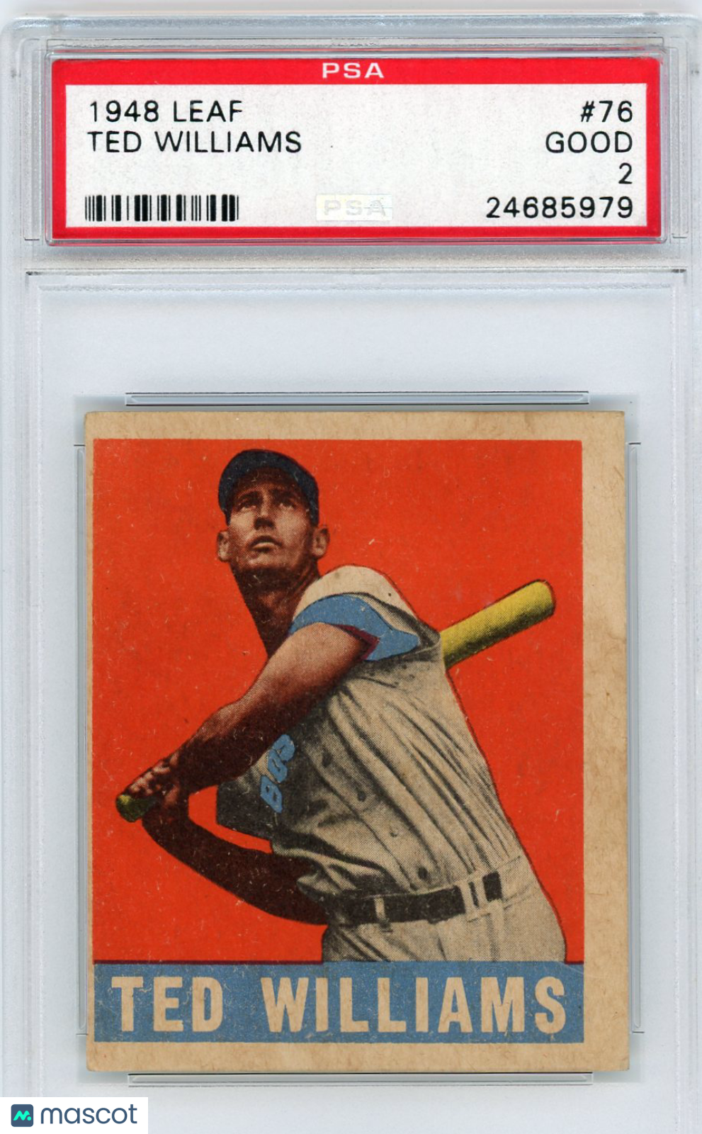 1948 Leaf Ted Williams #76 PSA 2