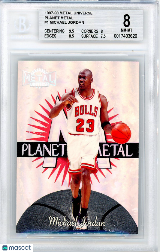 1997-98 Metal Universe Michael Jordan #1 Planet Metal BGS 8