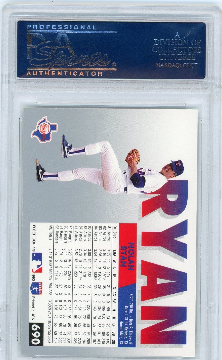 1993 Fleer Nolan Ryan #690 PSA 10