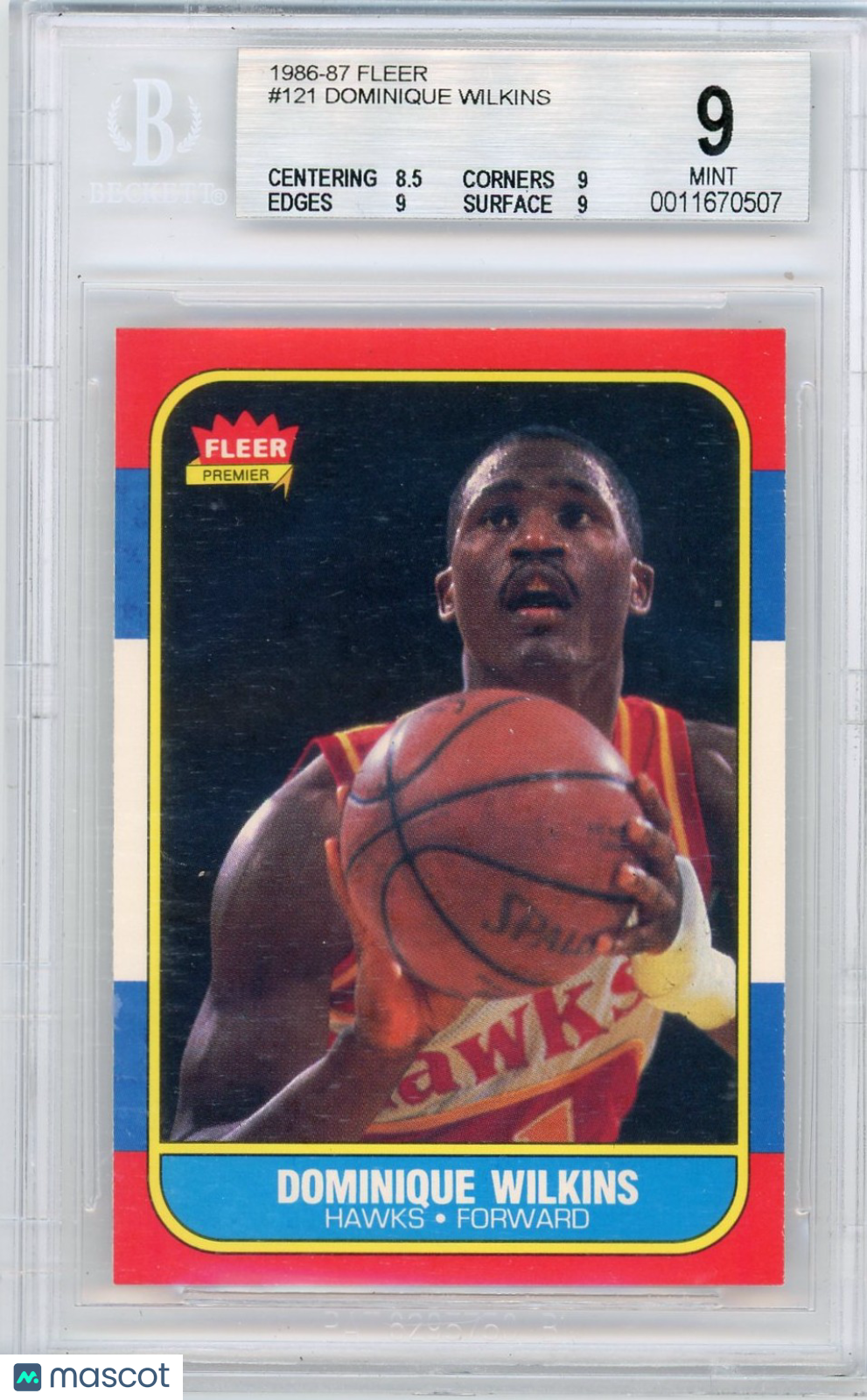 1986 Fleer Dominique Wilkins #121 BGS 9